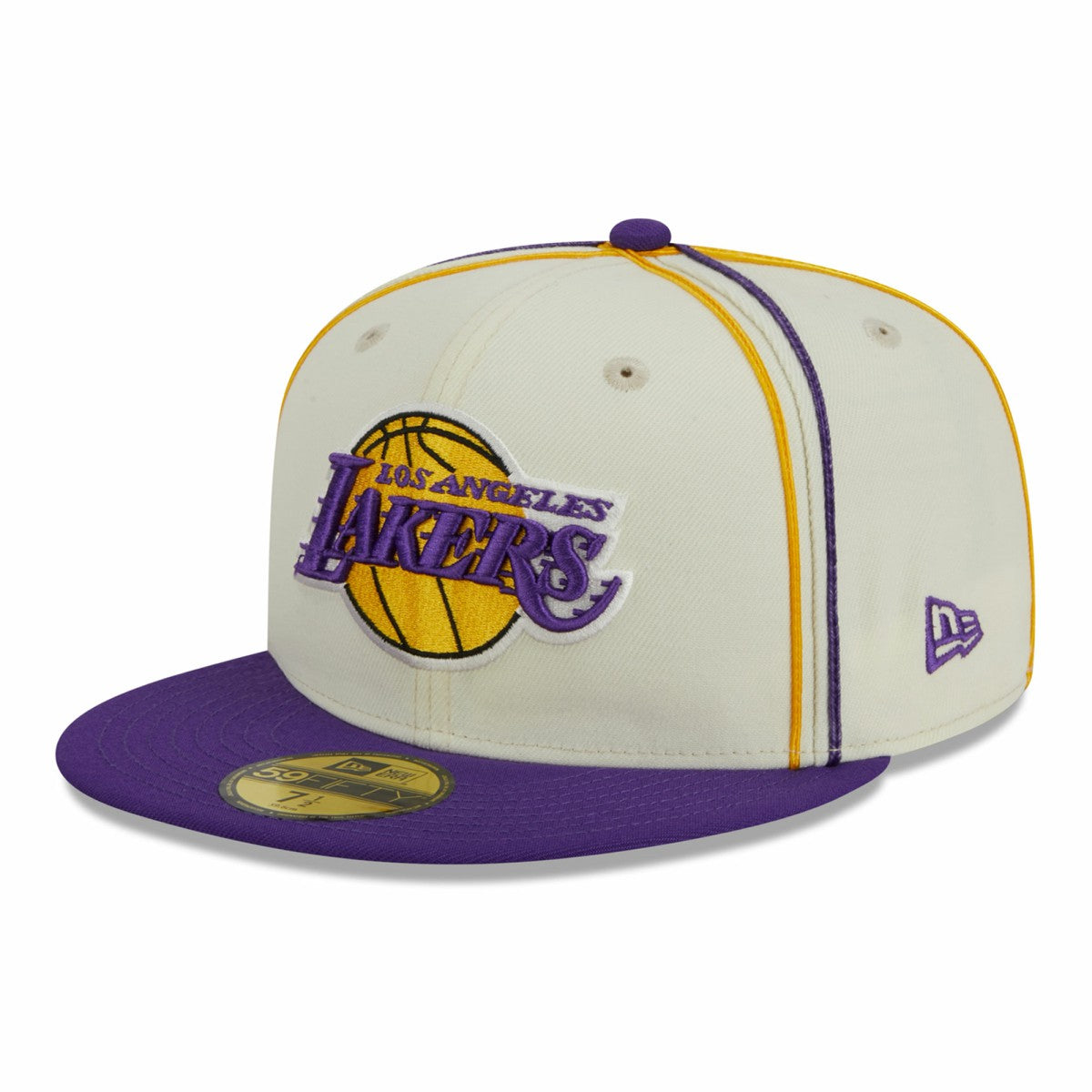 Los Angeles Lakers Piping 2-Tone 59FIFTY Fitted Hat - Cream/Purple outlet