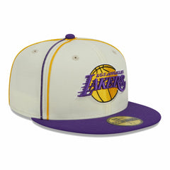 Los Angeles Lakers Piping 2-Tone 59FIFTY Fitted Hat - Cream/Purple outlet