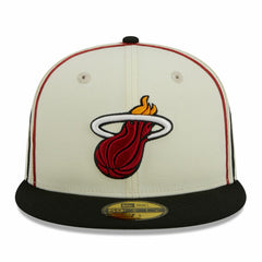 Miami Heat Piping 2-Tone 59FIFTY Fitted Hat - Cream/Black for sale