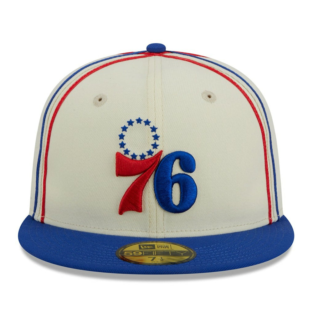 Philadelphia 76ers Piping 2-Tone 59FIFTY Fitted Hat - Cream/Royal online