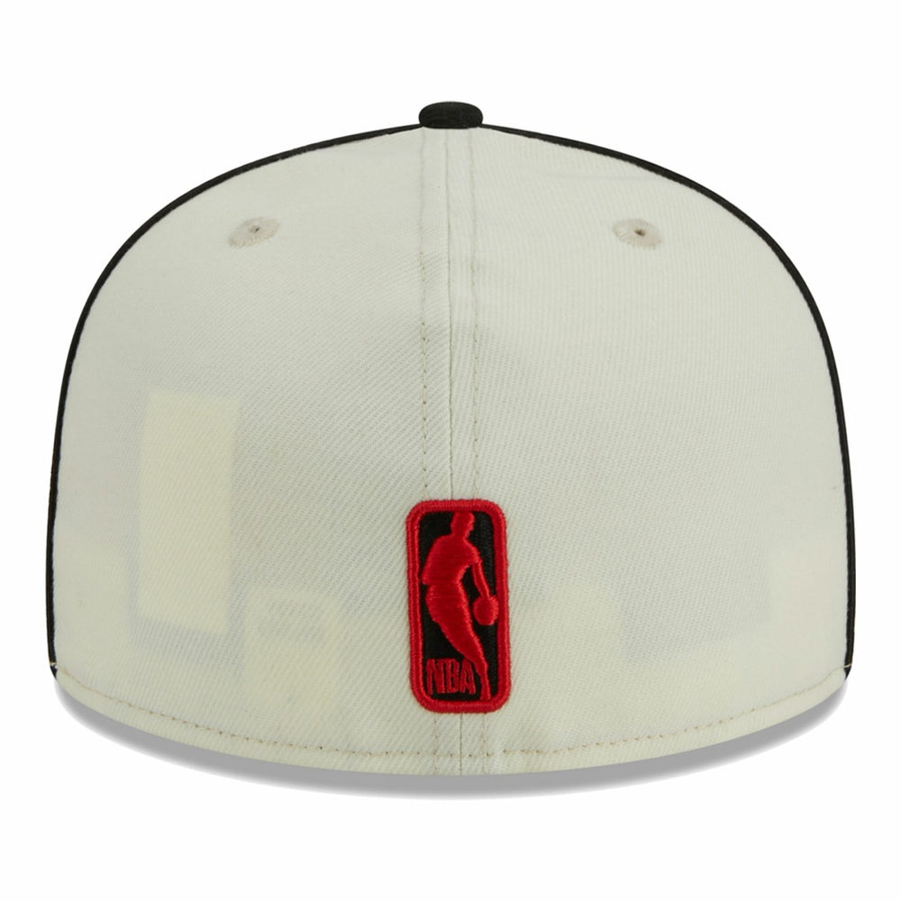Portland Trail Blazers Piping 2-Tone 59FIFTY Fitted Hat - Cream/Black sale