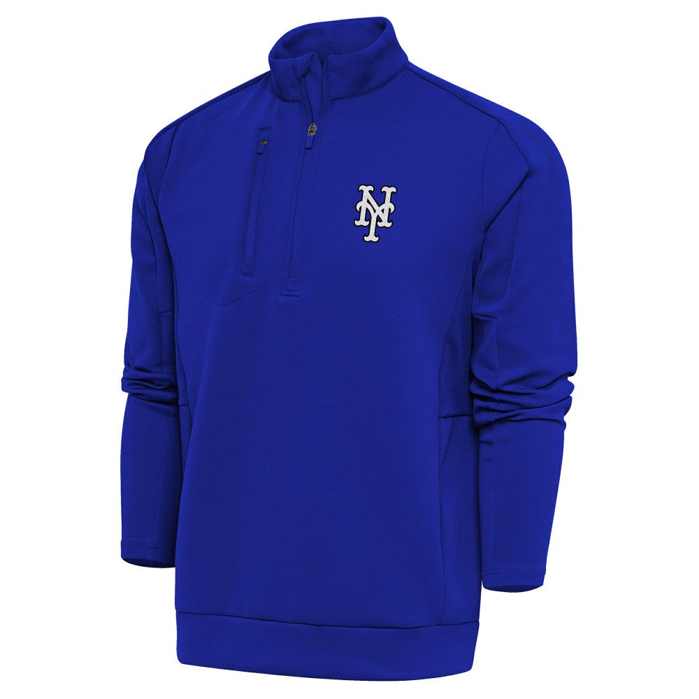 New York Mets Antigua Metallic Generation Quarter-Zip Pullover Top Royal