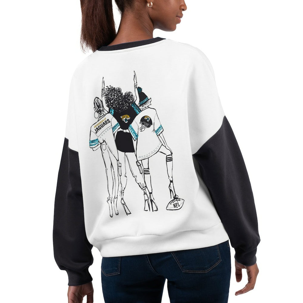 Jacksonville Jaguars G-III 4Her by Carl Banks Women's A-Game Pullover Sweatshirt - White discount
