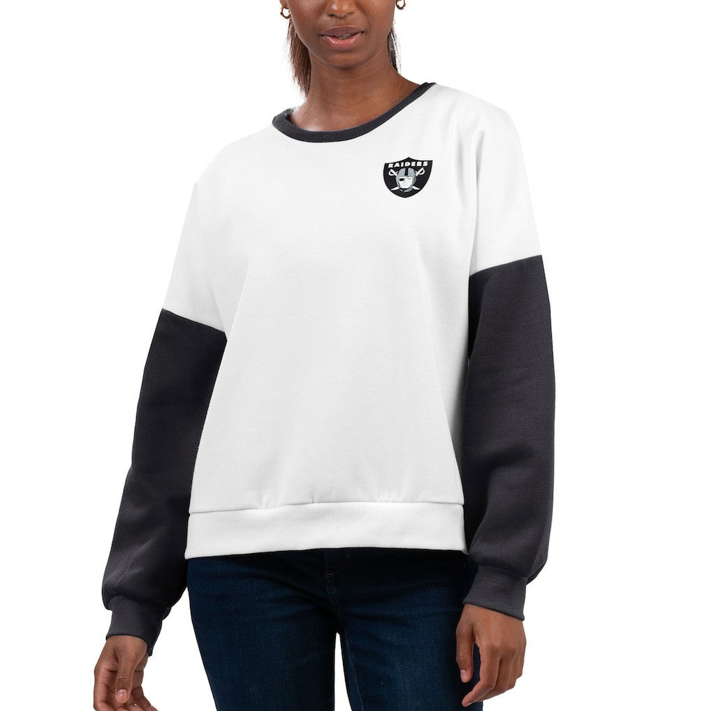 Las Vegas Raiders G-III 4Her by Carl Banks Women's A-Game Pullover Sweatshirt - White on sale
