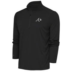 Atlanta Braves Antigua Metallic Tribute Quarter-Zip Top Charcoal
