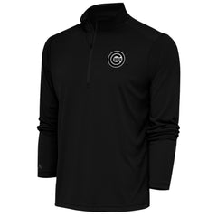 Chicago Cubs Antigua Metallic Tribute Quarter-Zip Top Black
