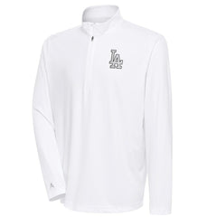 Los Angeles Dodgers Antigua Metallic Tribute Quarter-Zip Top White