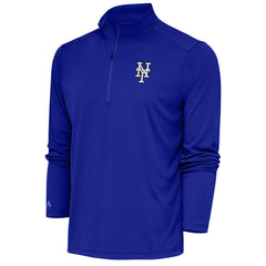 New York Mets Antigua Metallic Tribute Quarter-Zip Top Royal