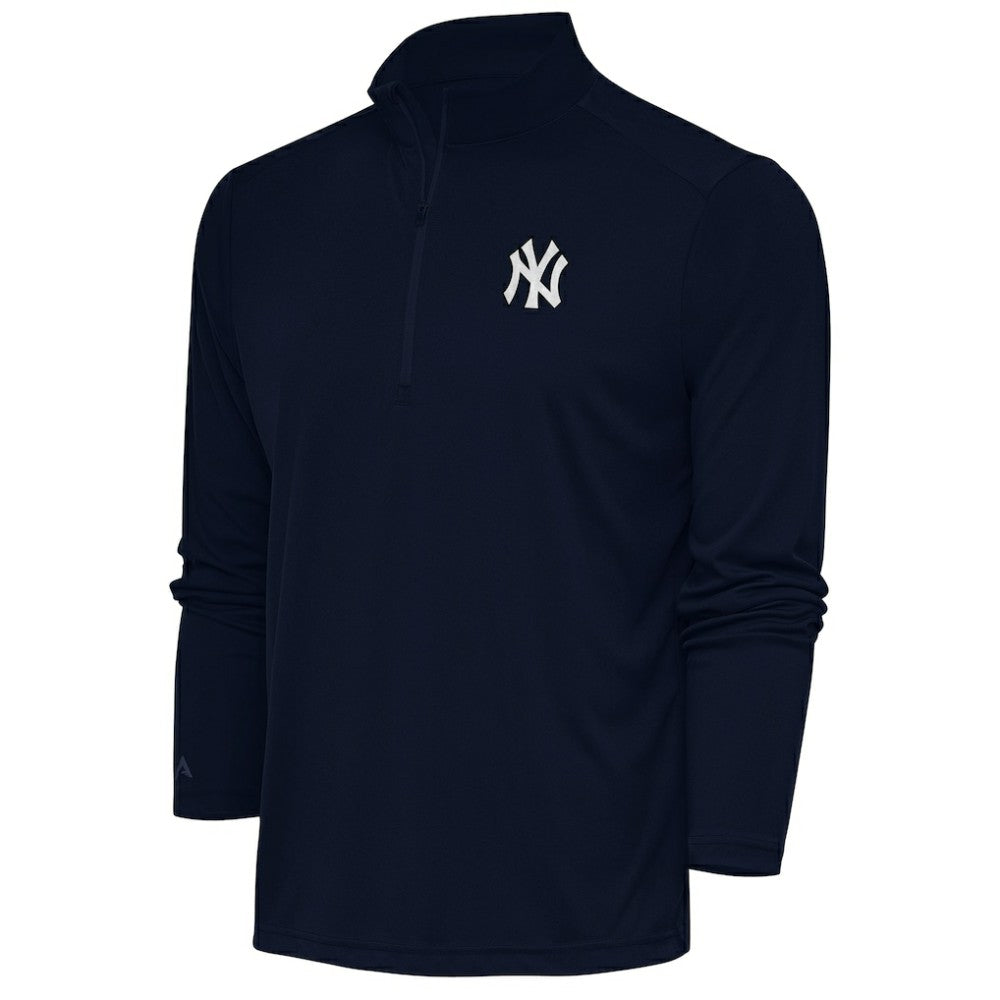 New York Yankees Antigua Metallic Tribute Quarter-Zip Top Navy