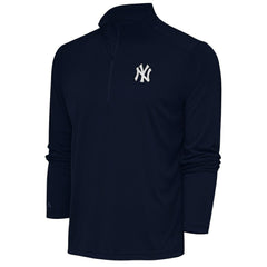 New York Yankees Antigua Metallic Tribute Quarter-Zip Top Navy