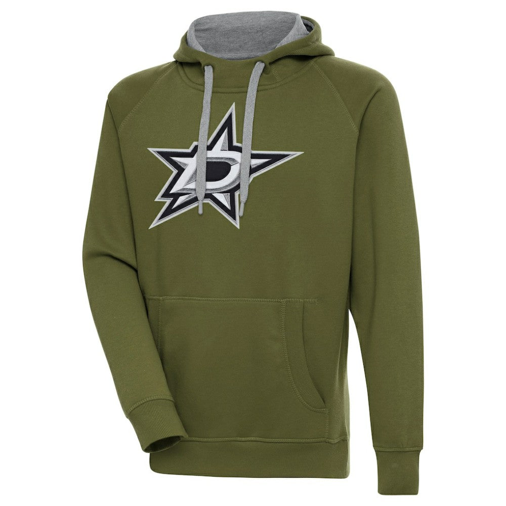 Dallas Stars Antigua Victory Pullover Hoodie - Olive Hoodies