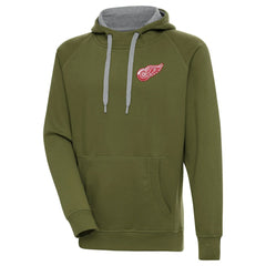 Detroit Red Wings Antigua Victory Pullover Hoodie - Olive Hoodies