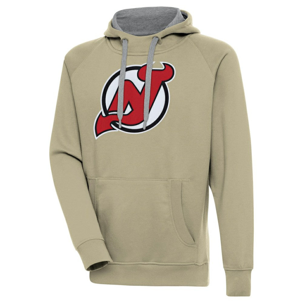New Jersey Devils Antigua Victory Pullover Hoodie - Khaki Jerseys