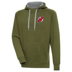 New Jersey Devils Antigua Victory Pullover Hoodie - Olive Jerseys