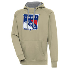 New York Rangers Antigua Victory Pullover Hoodie - Khaki Hoodies