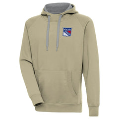 New York Rangers Antigua Victory Pullover Hoodie - Khaki Hoodies