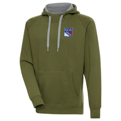 New York Rangers Antigua Victory Pullover Hoodie - Olive Hoodies