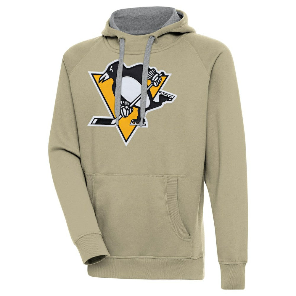 Pittsburgh Penguins Antigua Victory Pullover Hoodie - Khaki Hoodies