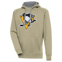 Pittsburgh Penguins Antigua Victory Pullover Hoodie - Khaki Hoodies