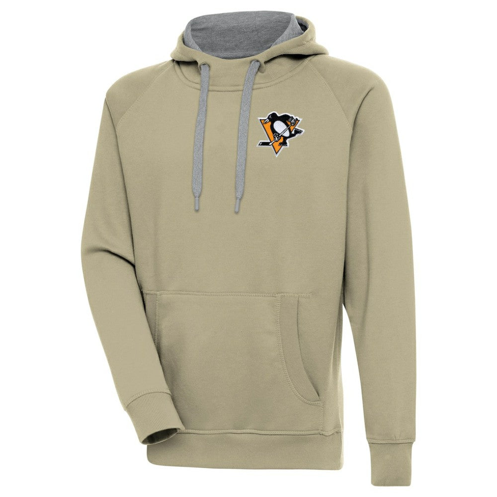 Pittsburgh Penguins Antigua Victory Pullover Hoodie - Khaki Hoodies