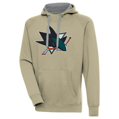 San Jose Sharks Antigua Victory Pullover Hoodie - Khaki Hoodies