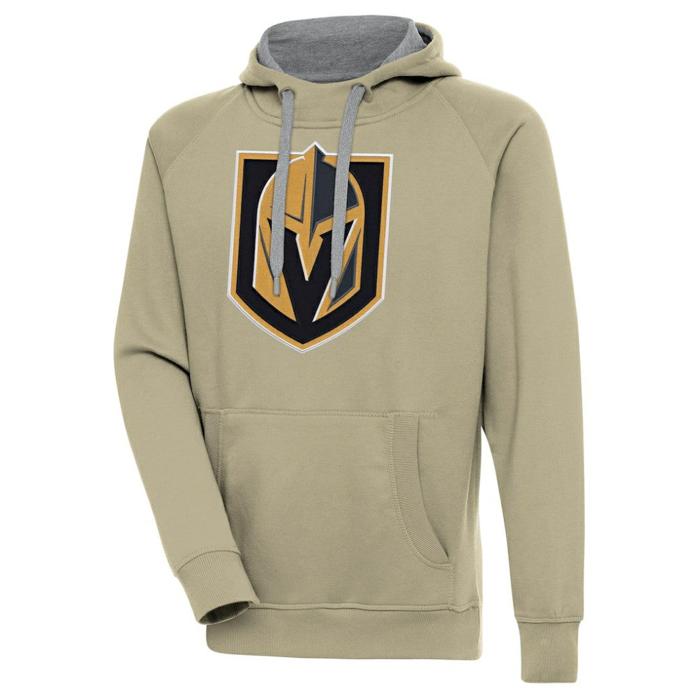 Vegas Golden Knights Antigua Victory Pullover Hoodie - Khaki Hoodies