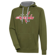 Washington Capitals Antigua Victory Pullover Hoodie - Olive Hoodies