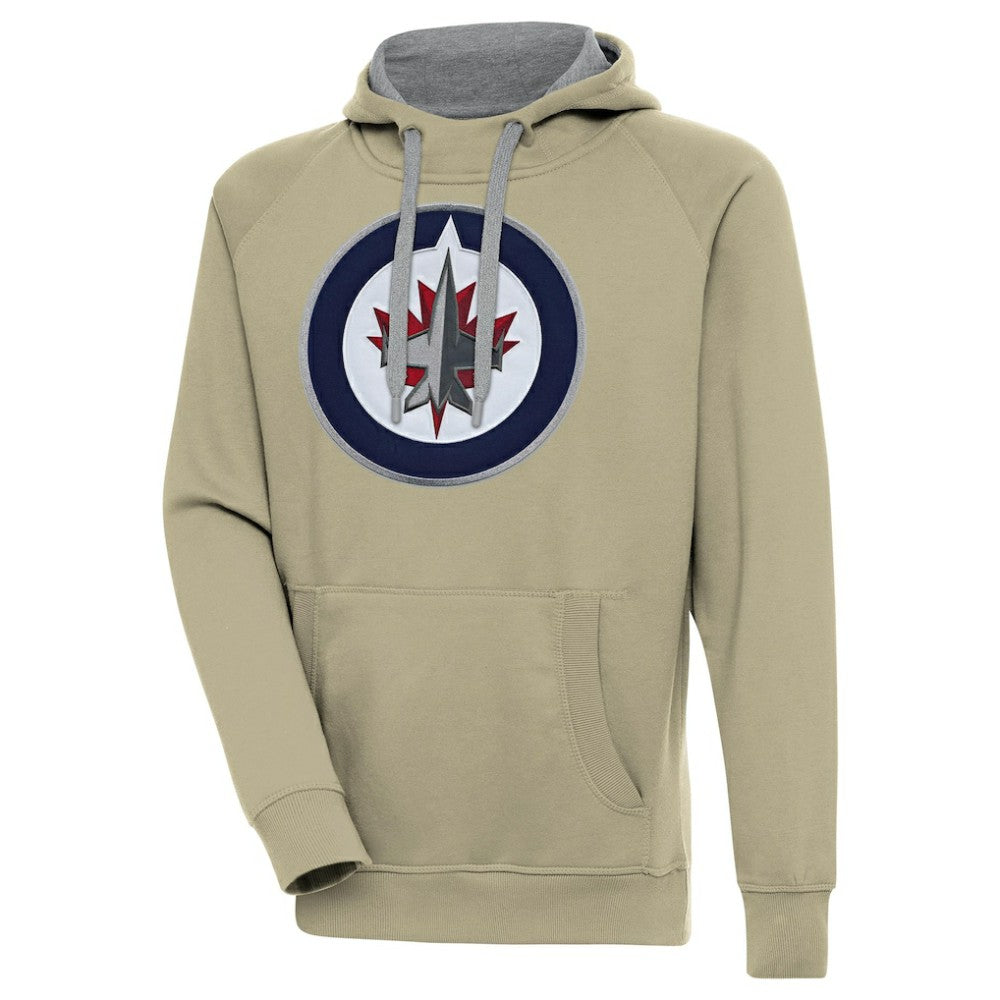 Winnipeg Jets Antigua Victory Pullover Hoodie - Khaki Hoodies