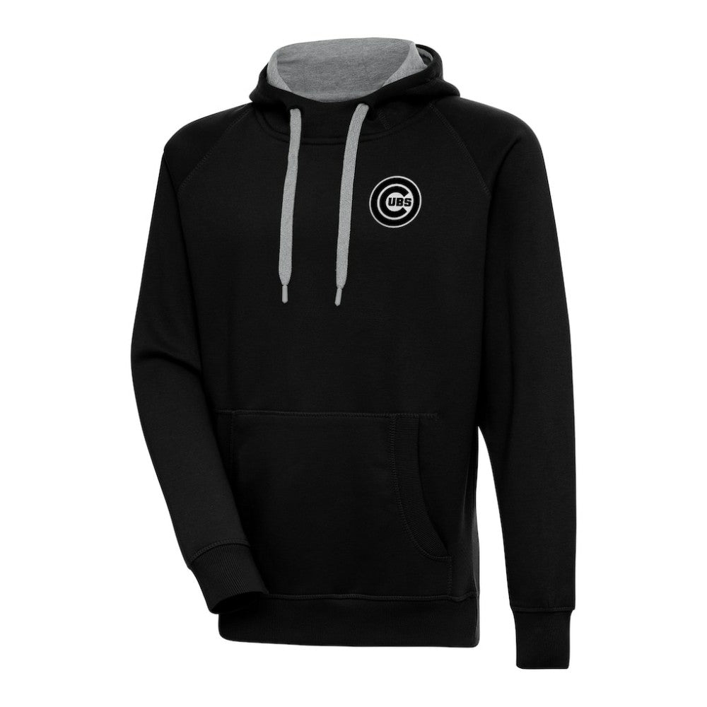 Chicago Cubs Antigua Metallic Victory Pullover Hoodie Black