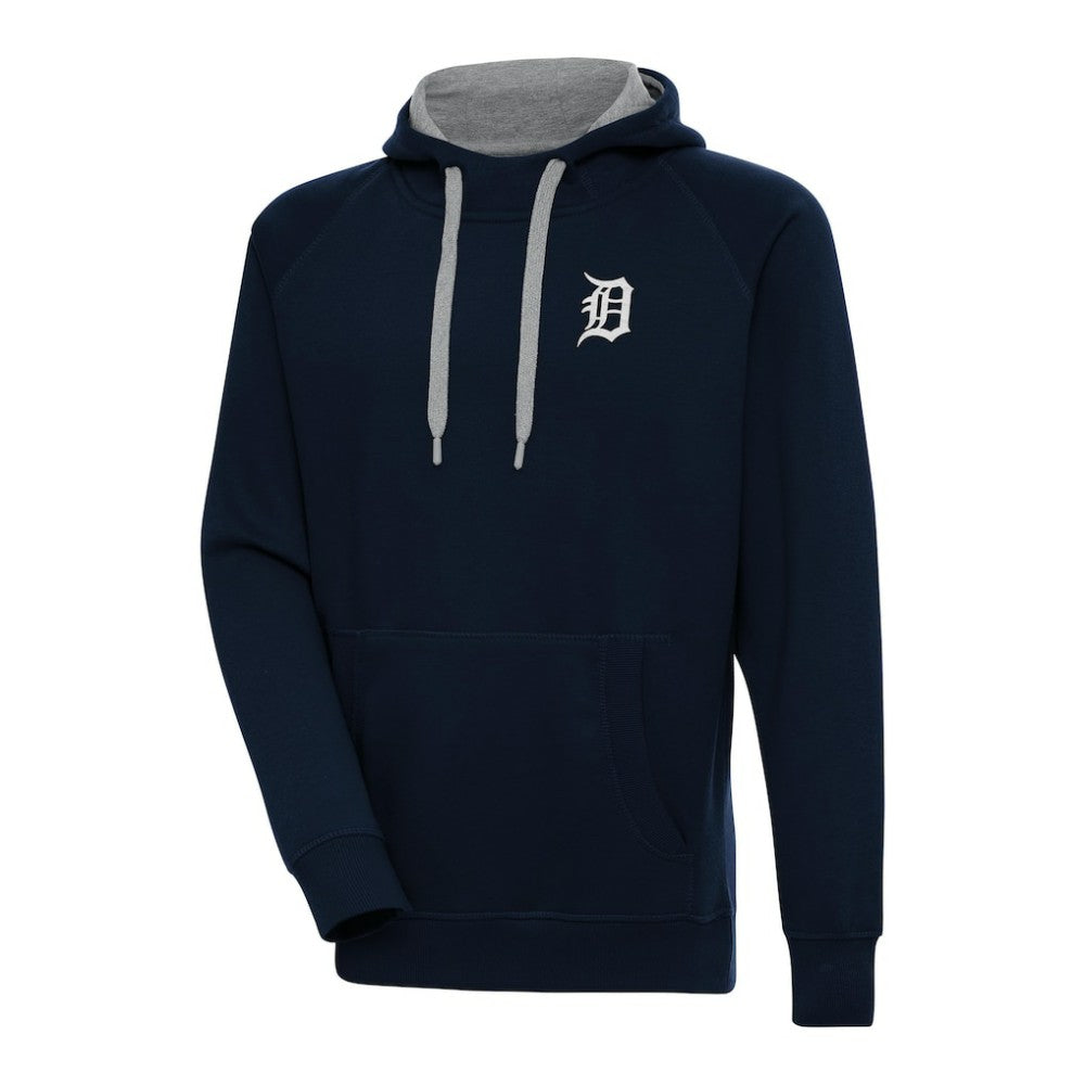 Detroit Tigers Antigua Metallic Victory Pullover Hoodie Navy