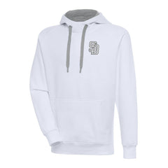 San Diego Padres Antigua Metallic Victory Pullover Hoodie White