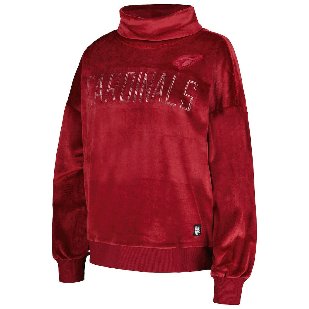 Arizona Cardinals DKNY Sport Women's Deliliah Rhinestone Funnel Neck Pullover Sweatshirt - Cardinal discount