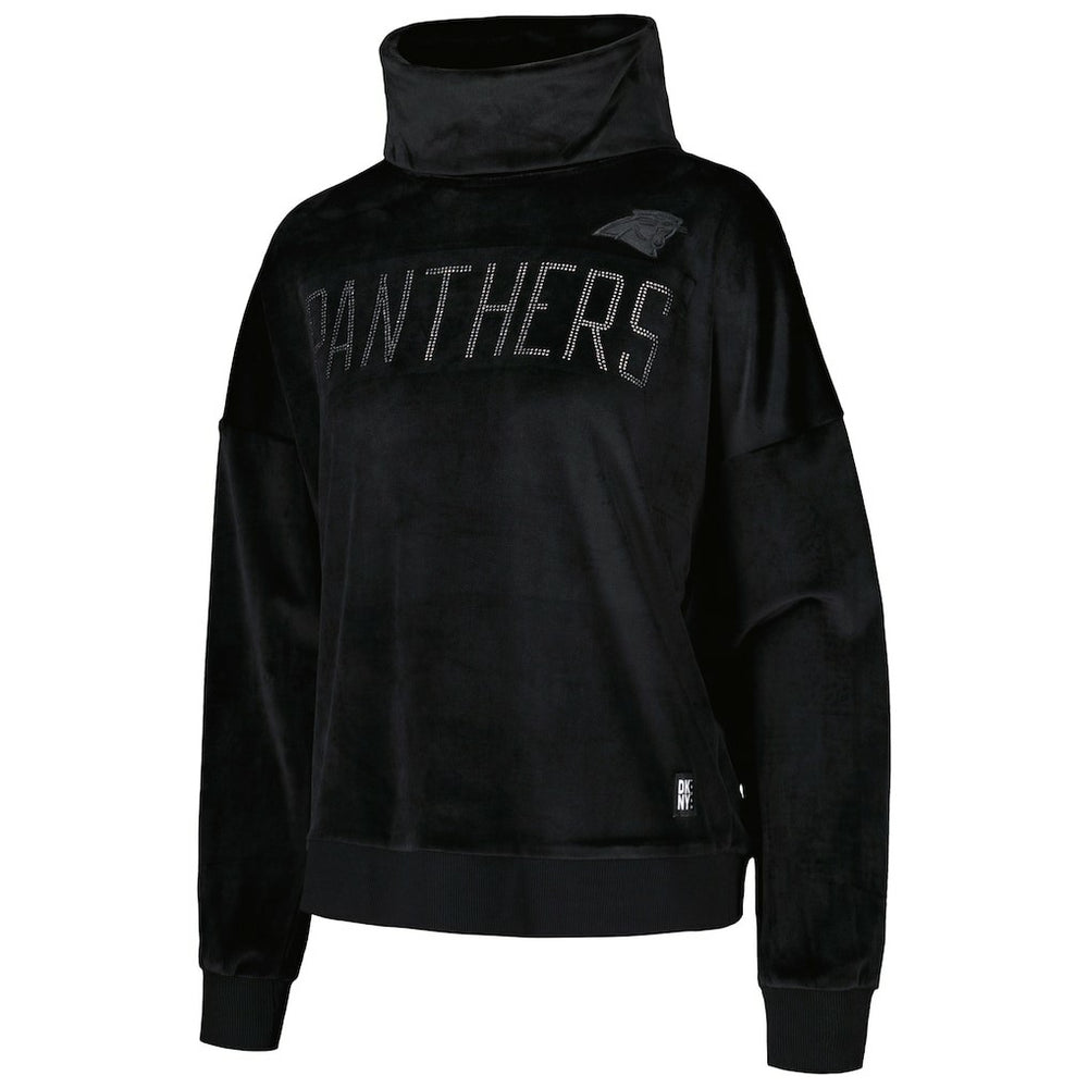 Carolina Panthers DKNY Sport Women's Deliliah Rhinestone Funnel Neck Pullover Sweatshirt - Black discount