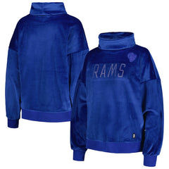 Los Angeles Rams DKNY Sport Women's Deliliah Rhinestone Funnel Neck Pullover Sweatshirt - Royal sale