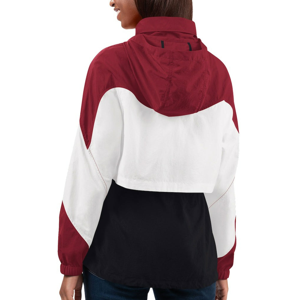 Arizona Cardinals G-III 4Her by Carl Banks Women's Tie Breaker Lightweight Quarter-Zip Jacket - Black/Cardinal on sale