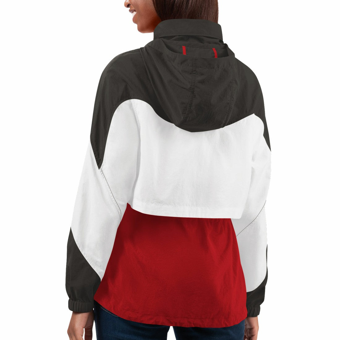 Tampa Bay Buccaneers G-III 4Her by Carl Banks Women's Tie Breaker Lightweight Quarter-Zip Jacket - Red/Pewter on sale