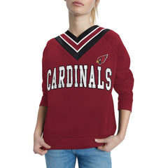 Arizona Cardinals Tommy Hilfiger Women's Heidi V-Neck Pullover Sweatshirt - Cardinal on sale
