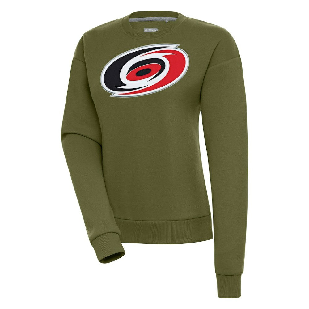Carolina Hurricanes Antigua Women's Victory Pullover Sweatshirt - Olive Sweatshirts