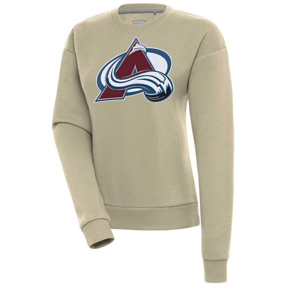 Colorado Avalanche Antigua Women's Victory Pullover Sweatshirt - Khaki Sweatshirts