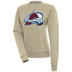 Colorado Avalanche Antigua Women's Victory Pullover Sweatshirt - Khaki Sweatshirts