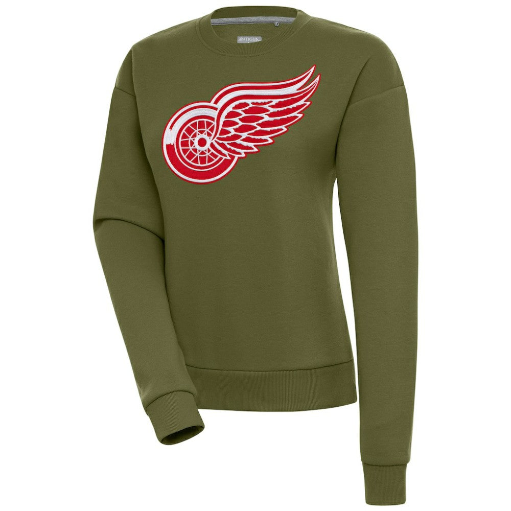 Detroit Red Wings Antigua Women's Victory Pullover Sweatshirt - Olive Sweatshirts