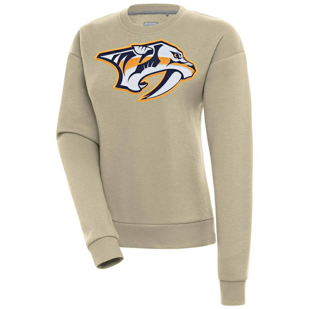 Nashville Predators Antigua Women's Victory Pullover Sweatshirt - Khaki Sweatshirts