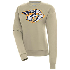 Nashville Predators Antigua Women's Victory Pullover Sweatshirt - Khaki Sweatshirts