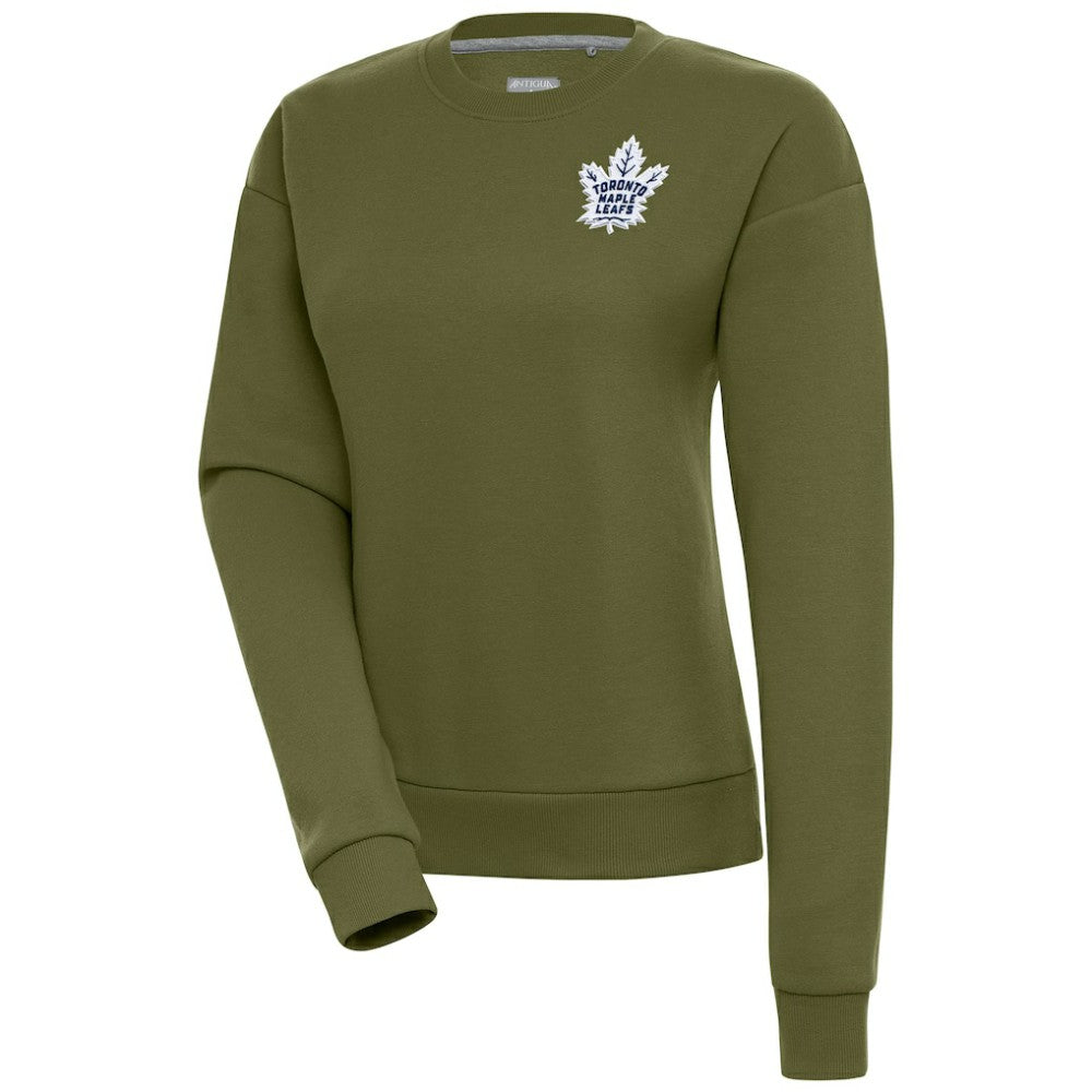 Toronto Maple Leafs Antigua Women's Victory Pullover Sweatshirt - Olive Sweatshirts