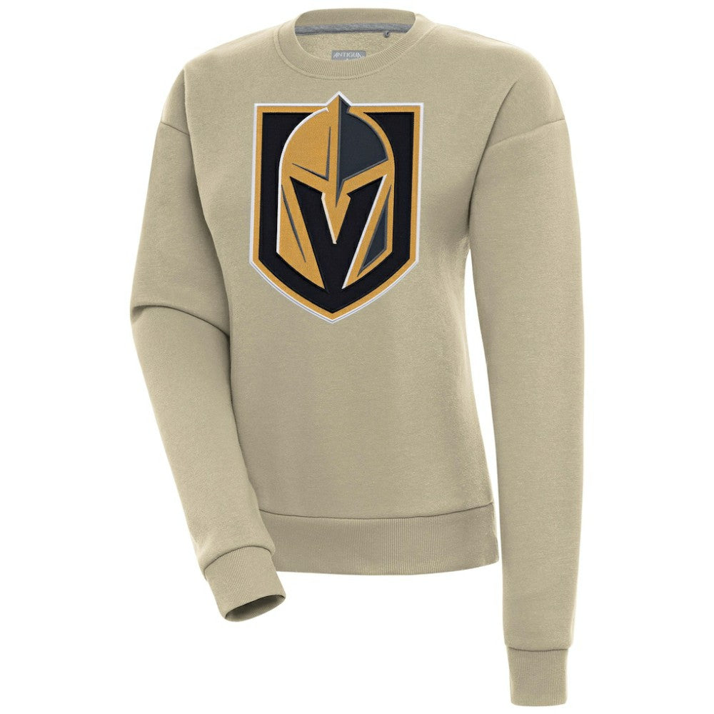 Vegas Golden Knights Antigua Women's Victory Pullover Sweatshirt - Khaki Sweatshirts
