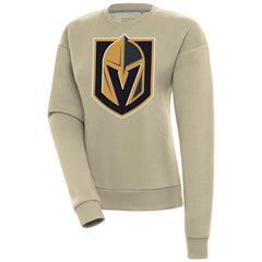 Vegas Golden Knights Antigua Women's Victory Pullover Sweatshirt - Khaki Sweatshirts