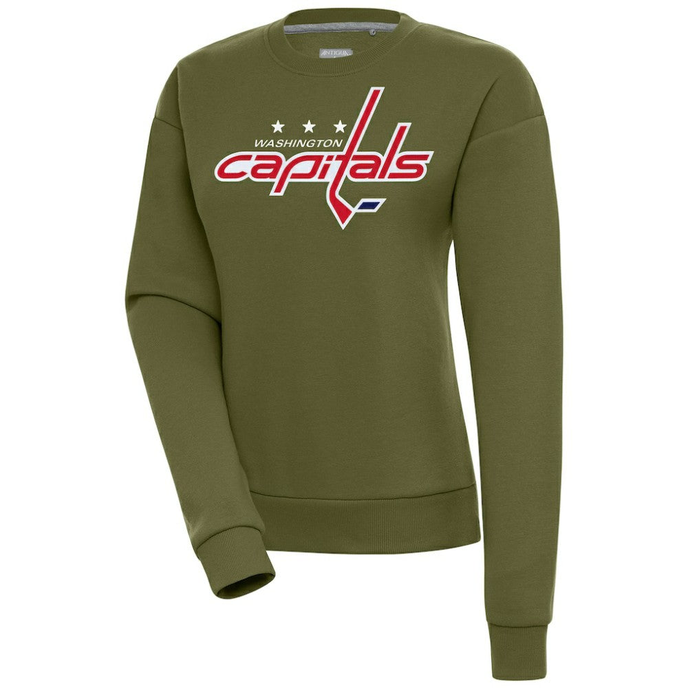 Washington Capitals Antigua Women's Victory Pullover Sweatshirt - Olive Sweatshirts