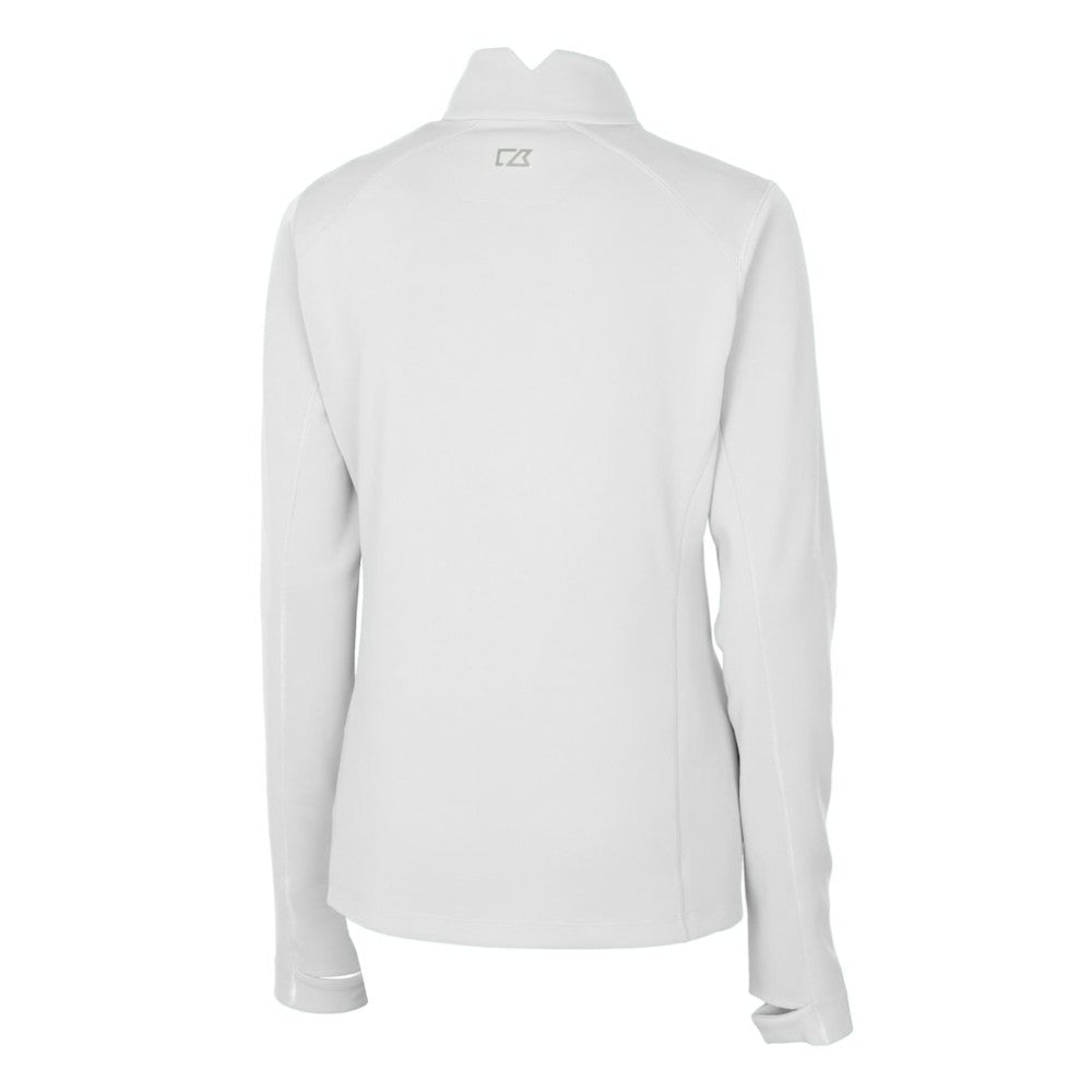 New York Yankees Cutter & Buck Women's DryTec Traverse Stretch Quarter-Zip Pullover Top White