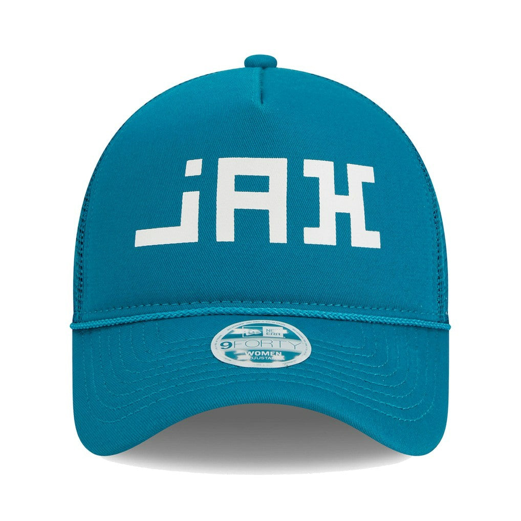 Jacksonville Jaguars New Era Women's McGee Trucker 9FORTY Adjustable Hat - Teal cheap