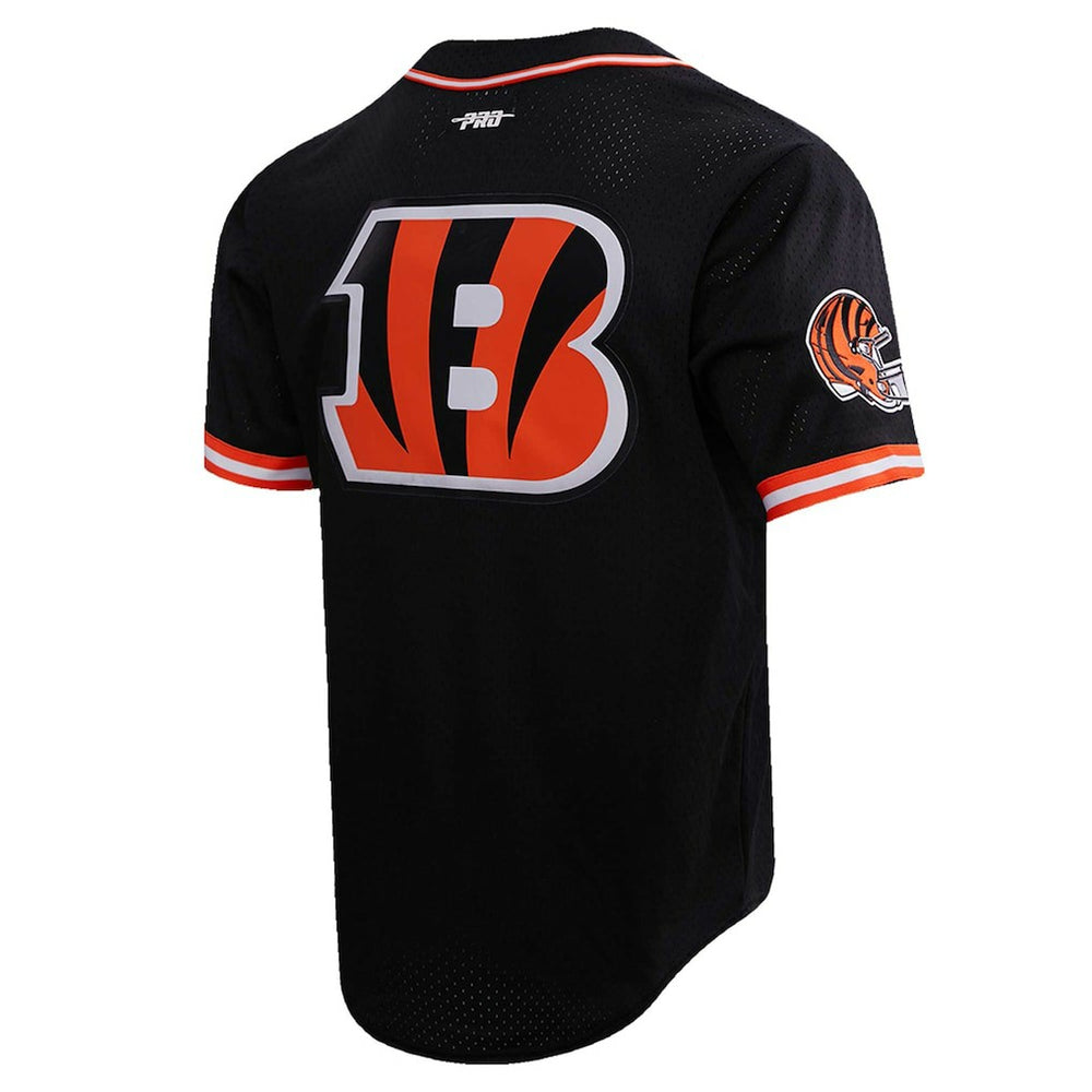 Joe Burrow Cincinnati Bengals Pro Standard Mesh Baseball Button-Up T-Shirt - Black for sale